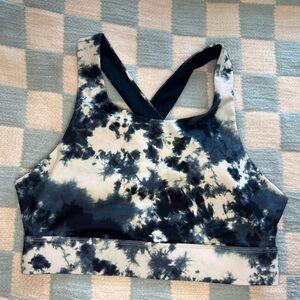 Fabletics Tie-Dye Sports Bra - Black and White